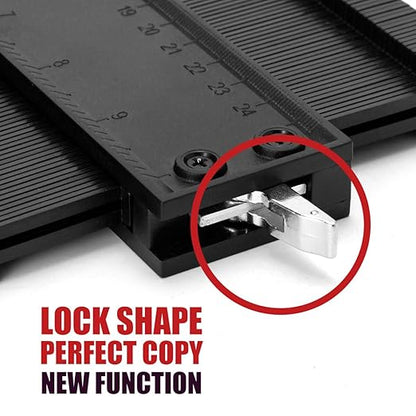 Saker Contour Duplication Gauge-Adjustable Lock -Precisely Copy Irregular Shape -Irregular Welding Woodworking Tracing - Must Have Tool for DIY Handyman, Construction(10 Inch+5 Inch) (Black)