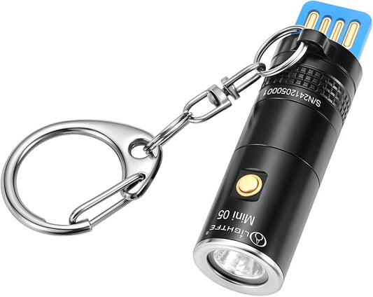 LIGHTFE MINI05 Keychain Flashlight Rechargeable Multi Functional MINI Light Intelligent Compact Bright Small Flashlight (Mini05W)