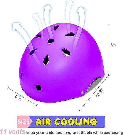 Kids Bike Helmet Set, CPSC Certified with Knee Pads Elbow Pads Wrist Guards,Adjustable Helmet for Ages 3-5-8-15 Toddler Kids&Youth,Bicycle Skateboarding…