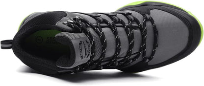 Men's Mid Waterproof Hiking Boots Lightweight Approach Trekking Comfortable Backpacking Non Slip Work Shoes Outdoor Camping Travel Cross Trainer Sneakers