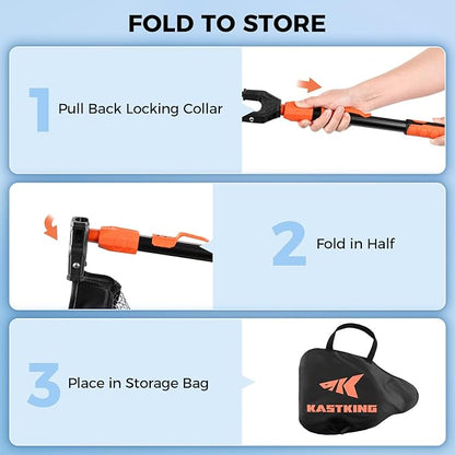 KastKing Titanet Fishing Net, Durable Aluminum Handle, Non-Slip Hi-Vis Grip, Compact Bag & Lanyard, Ideal for Kayak, Lake, Fly, or River Fishing, 2 Net Options