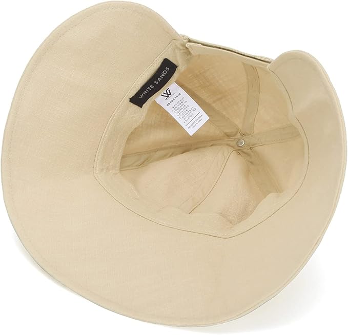 WHITE SANDS MOJA Linen Victorian Bonnet Hat Sun Cap, Foldable Summer Visor | New Katy