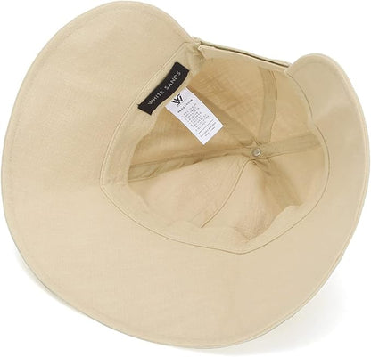 WHITE SANDS MOJA Linen Victorian Bonnet Hat Sun Cap, Foldable Summer Visor | New Katy
