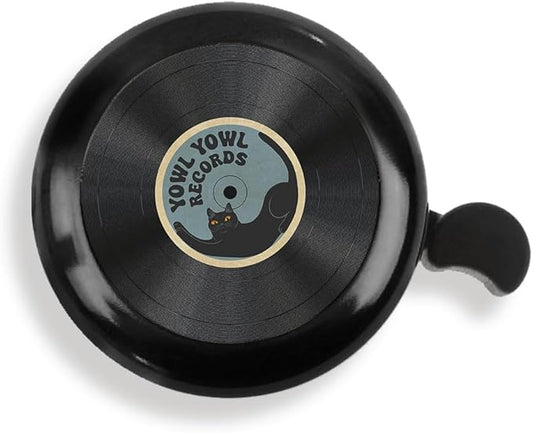 WIRESTER Black Aluminum Round Bike Bell, Classic Ring Bicycle Bell, Bike Accessories Bell Ring for Adults Kids Girls Boys - Dog Cat Animal Cute Records