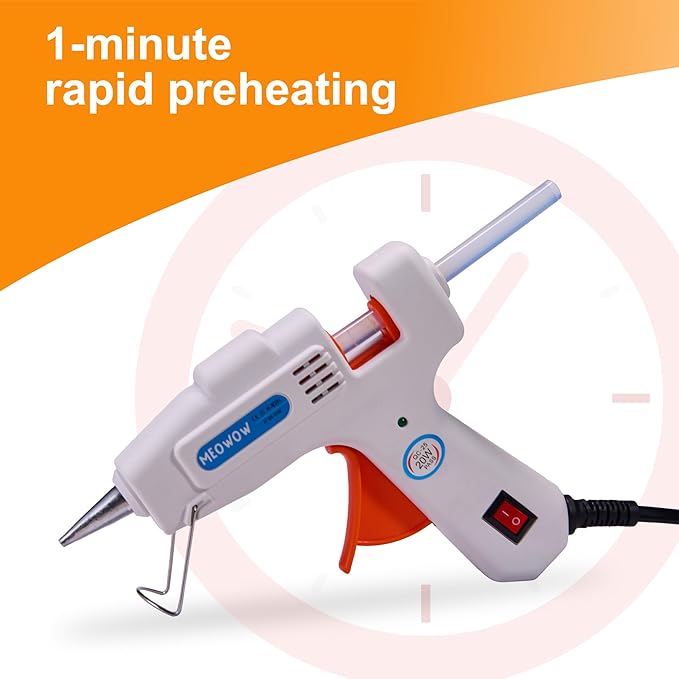 20W Mini Hot Glue Gun with 30 Glue Sticks Set, Fast Preheating Hot Melt, High Temp for Crafts, DIY, and Quick Home Repairs