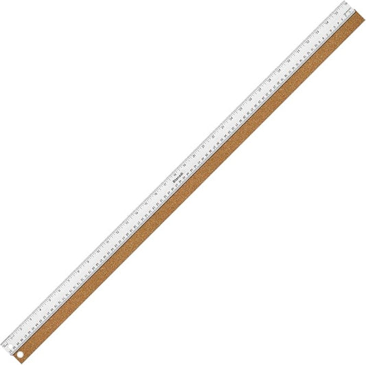 36 Inch Metal Ruler, Stainless Steel Straight Edge Ruler with Cork Backing, Non-Slip Imperial & Metric Measuring Tool for School, Office, Woodworking, Drafting