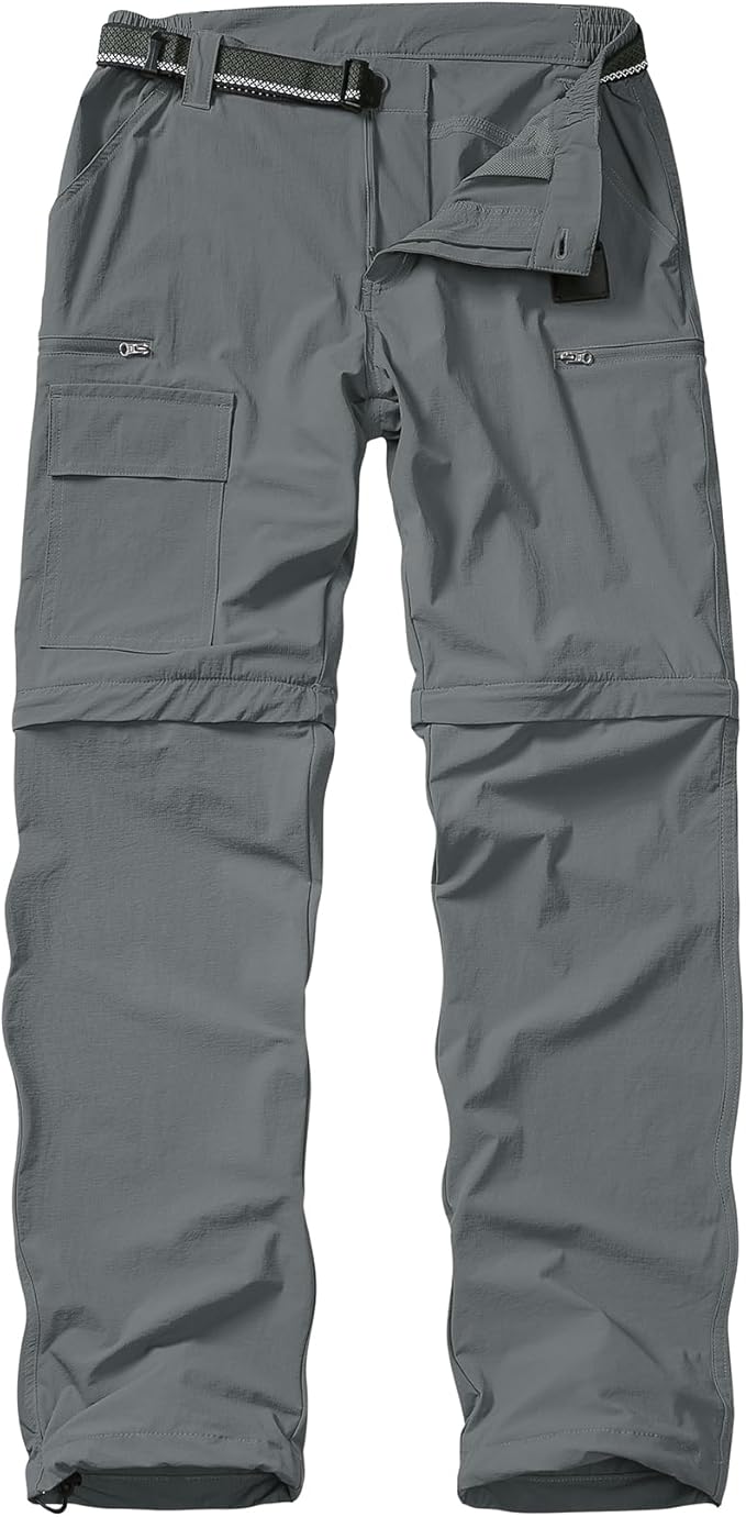 Mens Hiking Pants Convertible Quick Dry Zip Off Fishing Travel Safari Pants