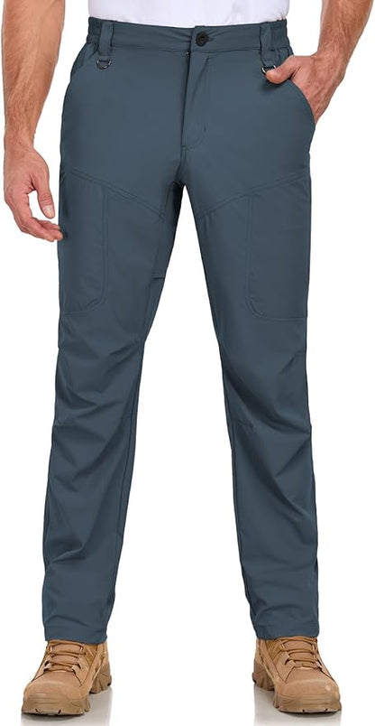 Mens Lightweight Cargo Hiking Patns Outdoor Quick Dry Work Tactical Pants with 6 Pockets Water Resistant Fishing Travel Pants