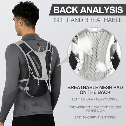 Hydration Pack Backpack，IX INOXTO Running Hydration Vest with 1.5L ( 50 oz) Water Bladder for Men Women，Lightweight Water Backpack for Hiking Cycling Climbing Camping