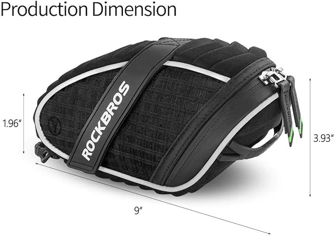 ROCKBROS Bike Seat Bag, Bicycle Saddle Bag Under Seat 3D Shell Cycling Seat Pack for Mountain Road Bikes Black