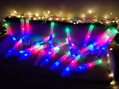 Glow Sticks Bulk 150 Pcs - Light up Foam Sticks with 3 Modes Colorful Flashing Effect, Led Lights Glow in The Dark Party Supplies for Wedding Concert Raves Halloween Christmas