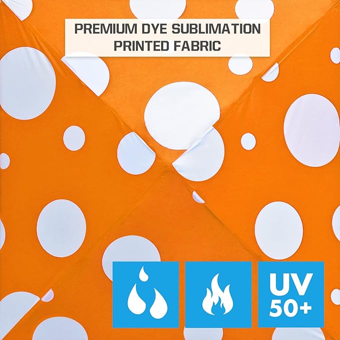 EAGLE PEAK 10x10 Slant Leg Pop-up Canopy Tent Easy One Person Setup Instant Outdoor Beach Canopy Folding Portable Sports Shelter 10x10 Base 8x8 Top (Orange Mushroom)