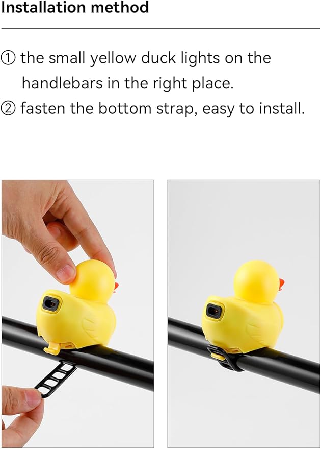 Lovely Yellow Duck Bike Bell, Kids Bike Horn, Rubber Yellow Duck Bicycle Accessories with LED Light - for Kids Toddler Children Adults Sport Outdoor