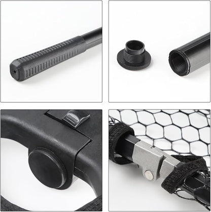 BLISSWILL Large Fishing Net with Handle Collapsible Fish Landing with Extendable Handle Knotless Nylon Fishing Safe Fish Net Durable Telescopic Dip Foldable