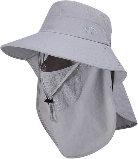 Sun Hat for Men Women with Neck Flap,UPF 50+ UV Protective Hiking Fishing Hats,Wide Brim Sun Hat for Women&Men