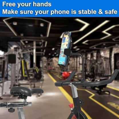 Bike Phone Holder - Goosencek Motorcycle Cell Phone Mount - Handlebar Fit Bicycle, Moto, Peloton, Treadmill, Mic Stand, Scooter, Stroller - Mount for All iPhone & 4-7" Smartphone
