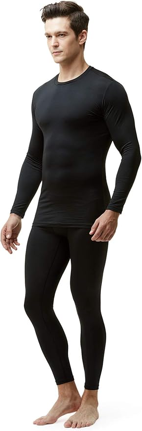 TSLA Men's Thermal Long Sleeve Compression Shirts, Athletic Base Layer Top, Winter Gear Running T-Shirt
