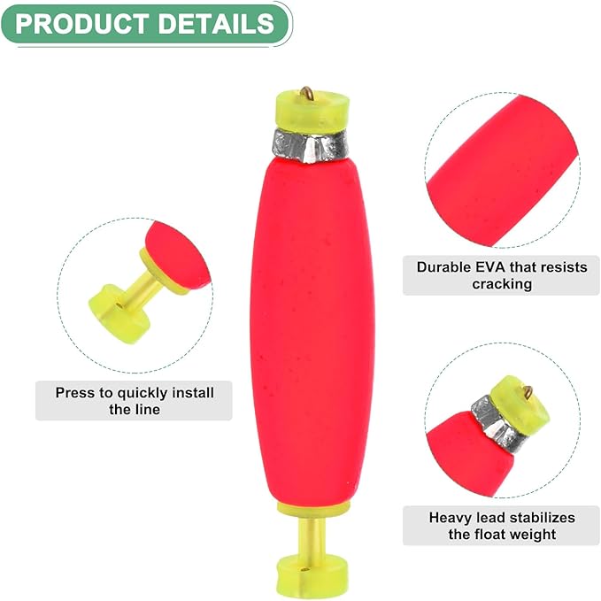 Fishing Bobbers Floats, EVA Foam Weighted Bobbers for Crappie/Bluegill/Trout Bass/Catfish, Clip-on Floats Slip Corks