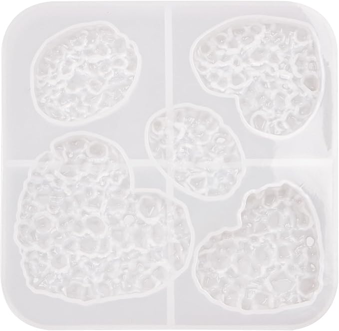 Crystal Stones Pendant Resin Molds, 5-Cavity Necklace Jewelry Silicone Molds for Epoxy Resin, DIY Casting Craft Mold for Keychain Jewelry Making