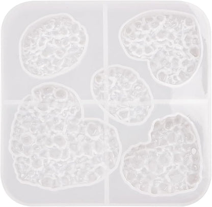 Crystal Stones Pendant Resin Molds, 5-Cavity Necklace Jewelry Silicone Molds for Epoxy Resin, DIY Casting Craft Mold for Keychain Jewelry Making