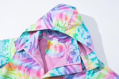 MGEOY Boys Girls Rain Jackets Lightweight Waterproof Hooded Raincoats Windbreakers for Kids 4-14Y