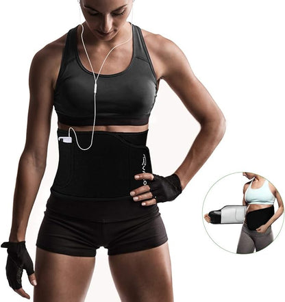 Ryaco Waist Trimmer, Waist Trainer for Women Men, Neoprene Sweat Band, Slimming Stomach Wrap for Workout, Adjustable Sizes