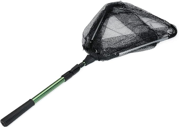 RESTCLOUD Fishing Landing Net with Telescoping Pole Handle, Fishing net Freshwater for Kids Men Women, Extend to 40-63 Inches