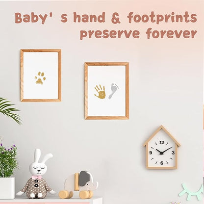 Inkless Baby Hand and Footprint Kit,Clean-Touch Ink Pad Kit,Safe No Mess Printing Infant Hand Foot Stamp,4 Pack Newborn Inkless Print Pads Best Keepsake or Gifts for Family