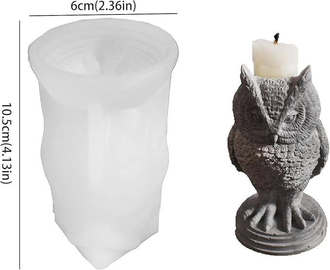 Gothic Candle Holder Silicone Molds, Owl Resin Molds for DIY Tealight Holders for Halloween Decor, Dark Academia Home Accessories, Spooky Wall & Table Decorations