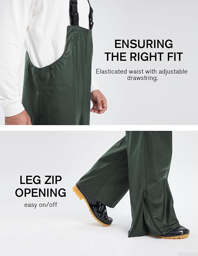 TOWN&FIELD Rain Suits for Fishing Waterproof Rain Gear for Men Women Heavy Duty Rain Coat Jacket with Pants/Overalls