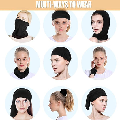 6 Pack Neck Gaiter Bandana Face Mask: Cooling Gator Mask Face Cover Neck Scarf Balaclava