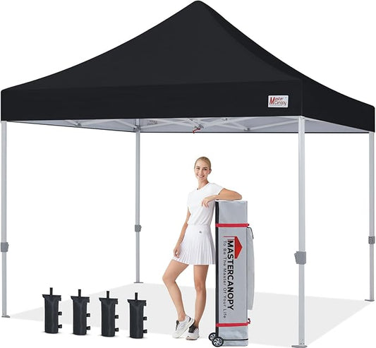 MASTERCANOPY Pop Up Canopy Tent Commercial Grade 10x10 Instant Shelter (Black)