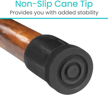 Vive Wooden Walking Stick - Willow Cane for Seniors Hiking & Balance - Heavy Duty Carved Twisted Wood Sticks for Men & Women - Stylish Support Pole for Outdoor Trekking & Weight Bearing