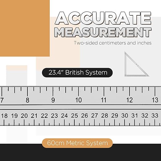 24 Inch Folding Triangle Ruler Aluminum Framing Square for Carpenter Tools Construction Framing Tool Woodworking Foldable Frame Measurement Angle Ruler