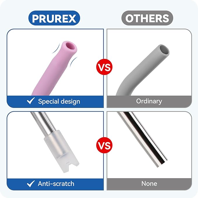 Reusable Metal Straws with Silicone Tip for Stanley 20oz,Stainless Steel Drinking Straws for 20oz Tumbler,3 Straight Tubes & 6 Tips& 1 Cleanr Brush(Cream)