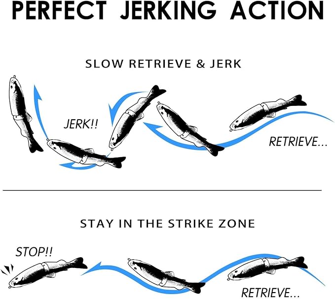 TRUSCEND Easy Catch Swimmax, Magic Noisy Turbulent Wiggling and Vibrating Actions for More Bites, Segmented Swimbait Jointed by Dyneema Strongest Fiber, Lifelike Fishing Lures for Relax Family Fishing