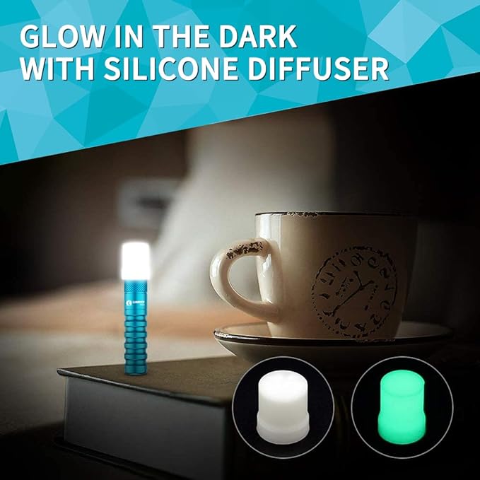 LUMINTOP EDC01 Keychain Flashlight 120 lumens Pocket EDC Flashlight 36 Hours Long Lasting IPX8 Waterproof for Daily Use Blue