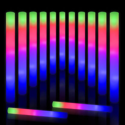 Taotuo Glow Stick Bulk 45 Pcs LED Foam Glow Sticks Party Supplies with 3 Flashing Modes,Glow Sticks Party Pack, Glow in Dark Party Supplies for Wedding, Raves, Concert,Christmas