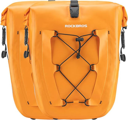 ROCKBROS Bike Panniers Waterproof Bike Rear Rack Bag Max 30L Large Capacity Bike Rear Panniers for Cycling Traveling Commuting