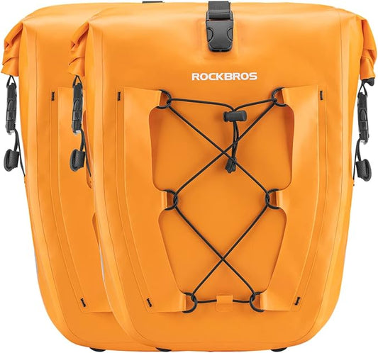 ROCKBROS Bike Panniers Waterproof Bike Rear Rack Bag Max 30L Large Capacity Bike Rear Panniers for Cycling Traveling Commuting