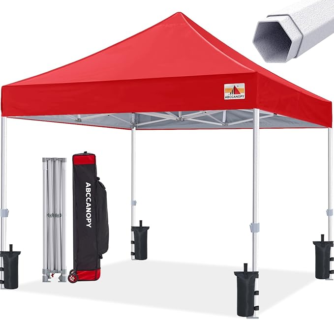 ABCCANOPY Commercial Pop Up Canopy Tent 10x10 Premium-Series, Red