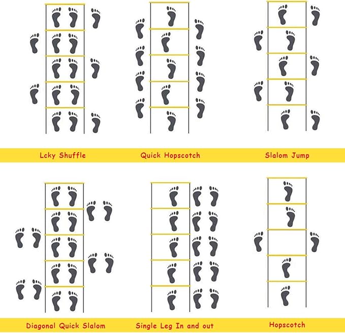 Pro Speed & Agility Training Set—Includes 12 Rung 20ft Adjustable Agility Ladder with Carrying Bag, 12 Disc Cones, 4 Steel Stakes, 1 Resistance Parachute, Use Equipment to Improve Footwork Any Sport