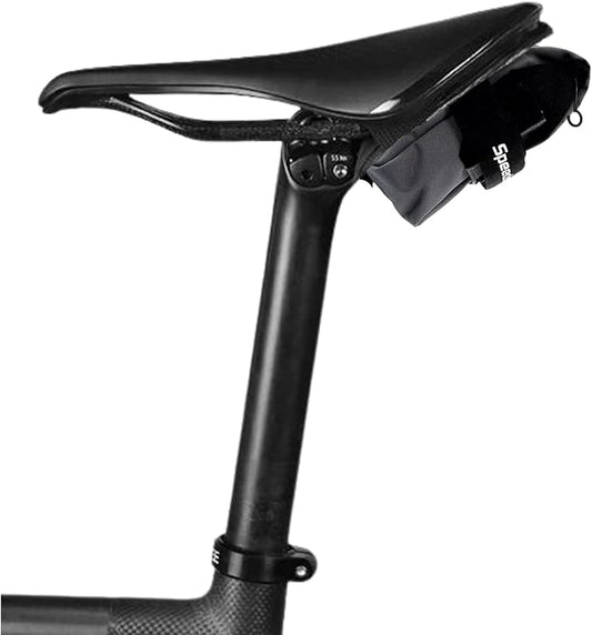 SpeedSleev Ranger 2.0 Small Bike Saddle Bag – Waterproof Under Seat Pack for MTB, Gravel & Plus Tire Bikes – Lightweight, Rattle-Free Tool Storage – Fits Most Dropper Posts – Grey