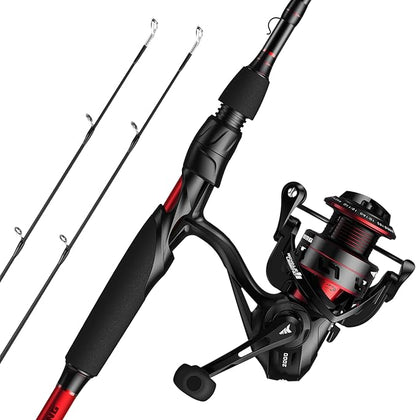 KastKing Royale Legend II Twin Tip Fishing Rod and Reel Combos, Spinning & Casting Combo, IM6 Graphite 2Pc Blanks, Extra Backup Tip Section, Stainless-Steel Guides, KastFlex Technology, EVA Handles