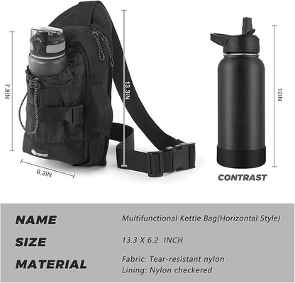 Waist Pack with Water Bottle Holder for Men Women Waist Bag Running Waist Pack Waterproof Dog Walking bag for Outdoor Travel Cycling Climbing Walking Fit All Phones (Bottle Not Included)