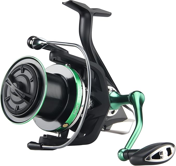 HAUT TON Spinning Reel 8000/9000/10000/12000/14000,6+1BB Metal Surf Fishing Reels,4.8:1 Gear Ratio 55lbs Drag Heavy Long Casting Inshore Saltwater Monster Fish