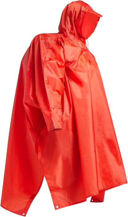 longsinger Hooded Rain Poncho for Adult with Pocket Waterproof Lightweight Unisex Raincoat for Hiking Camping Emergency