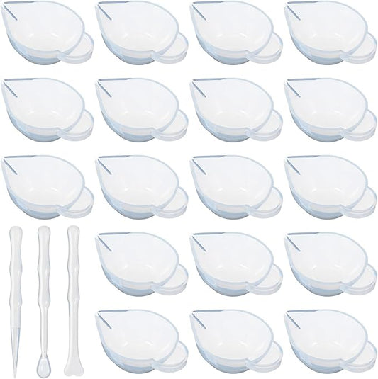 21 Pcs Silicone Mold Cup Dispenser Set, Mini Measuring Mixing Bowls with Spoon Glue Stick Small Scraper, Color Modulation Tools for DIY Epoxy Resin Craft