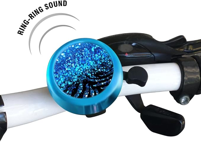 WIRESTER Blue Aluminum Round Bike Bell, Classic Ring Bicycle Bell, Bike Accessories Bell Ring for Adults Kids Girls Boys