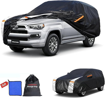 Toyota 4Runner Car Cover 100% Waterproof All Weather, Gift with Towel, 10 Layers SUV Car Cover Custom Fit 2002-2026 Toyota 4Runner, Full Exterior Covers Rain Sun UV Protection with Door Zipper.